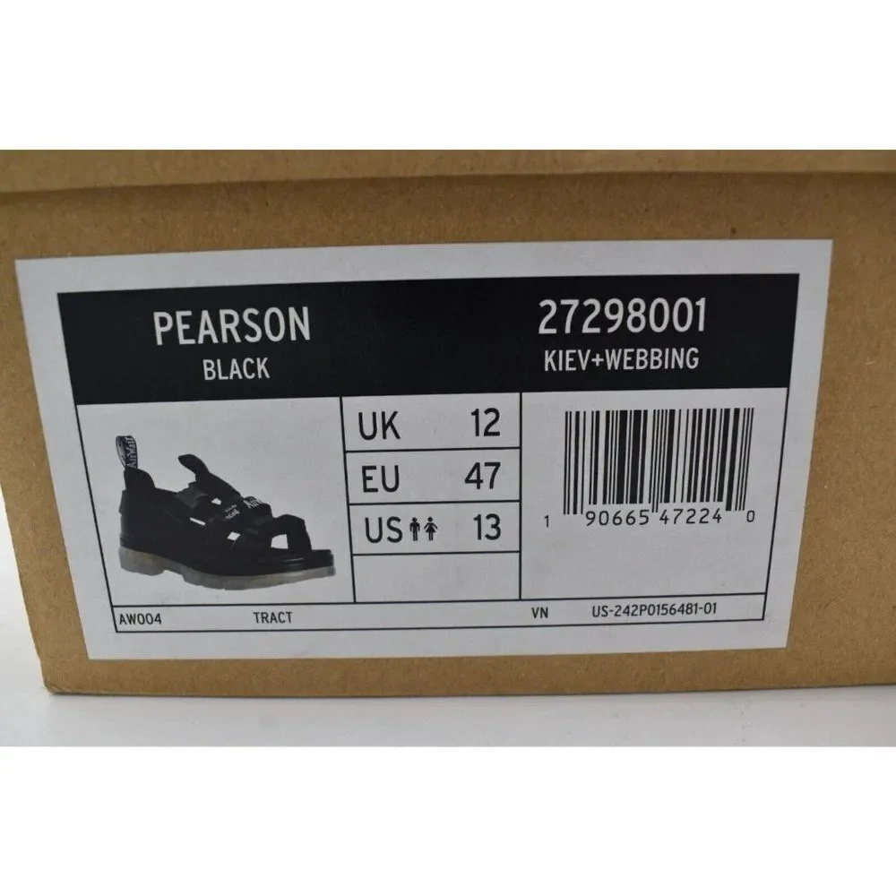 Dr Martens Mens Size 13 Pearson Webbing‎ Black Sport Sandals Shoes